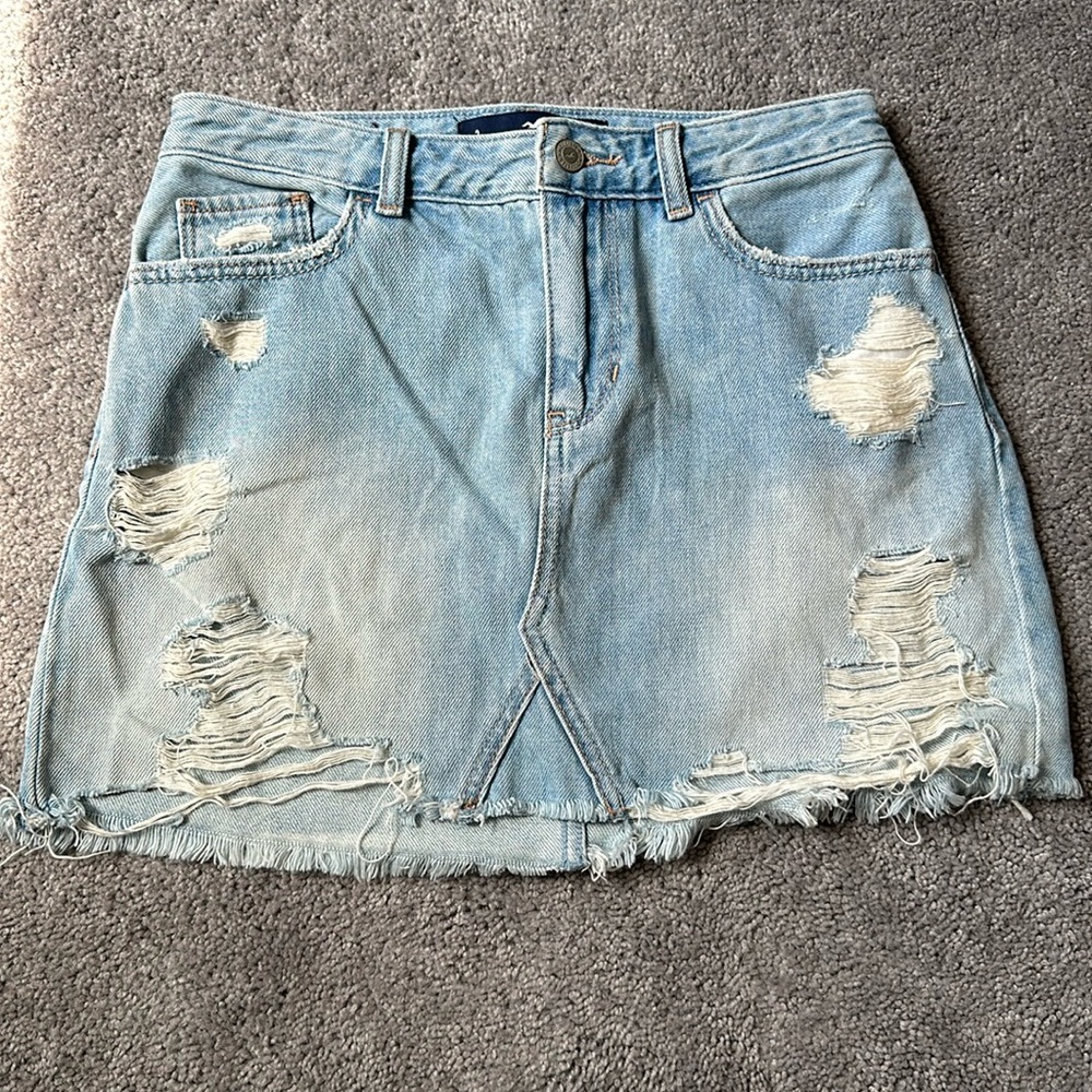 Hollister High-Rise 100% Cotton Jean Skirt